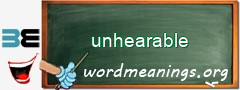 WordMeaning blackboard for unhearable